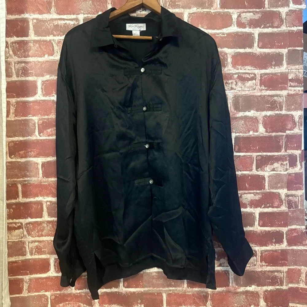 Kim Rogers Elegant Black Silk Blouse - Picture 2 of 7